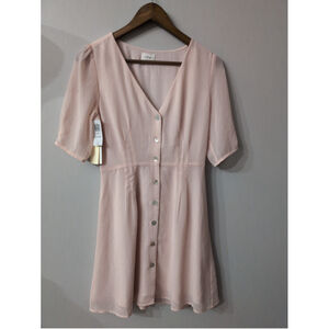 NWT Aritzia Wilfred Freya Rose Pink Button Down shirt Dress Women Sz 2 Cocktail